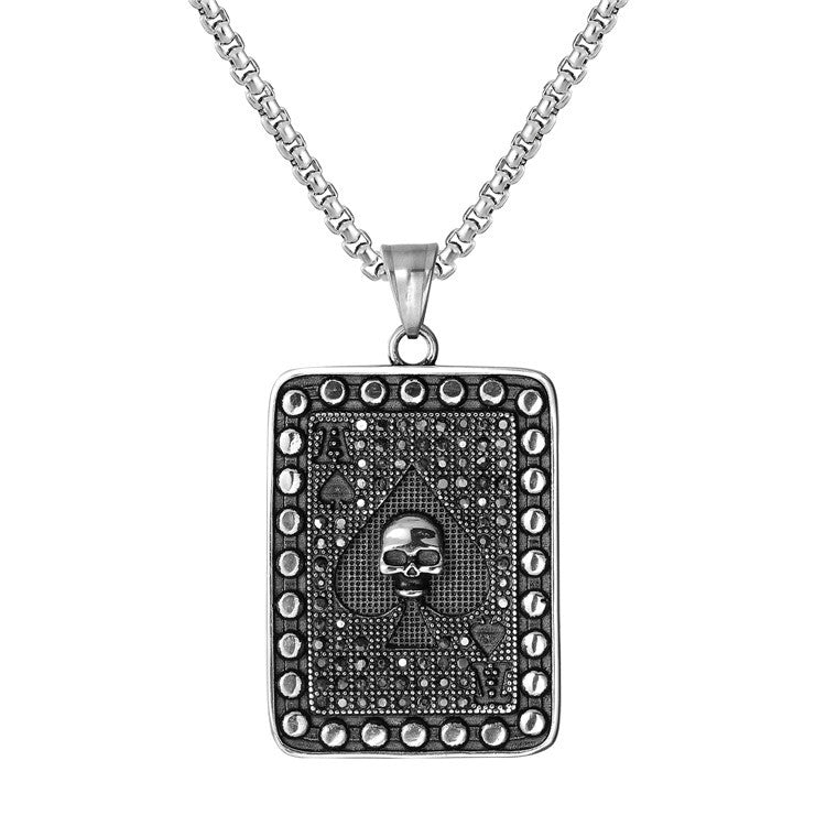 Planderful Skull Pendant Necklace Stainless Steel For Men Unisex Durable Bold Statement