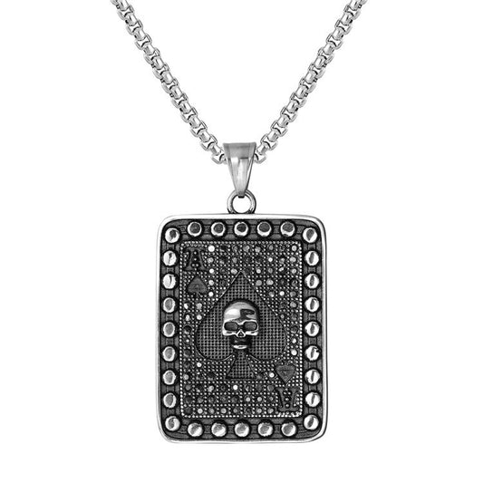Planderful Skull Pendant Necklace Stainless Steel For Men Unisex Durable Bold Statement