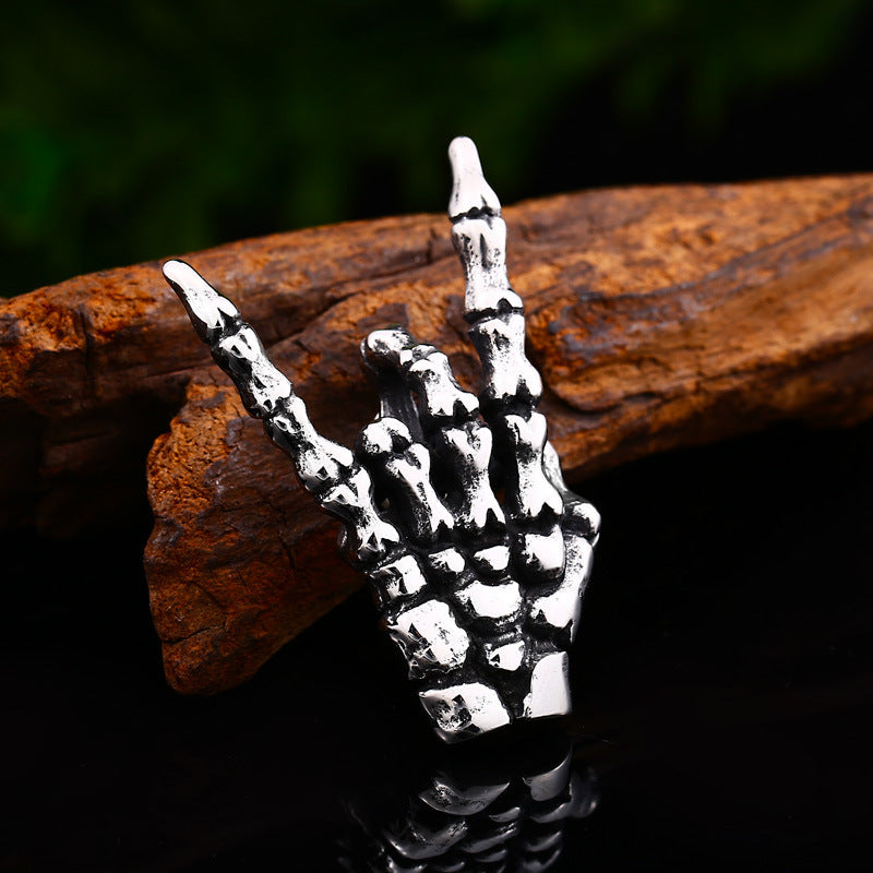 Punk-Inspired Titanium Steel Men's Pendant - Ethnic Style Jewelry Wholesale