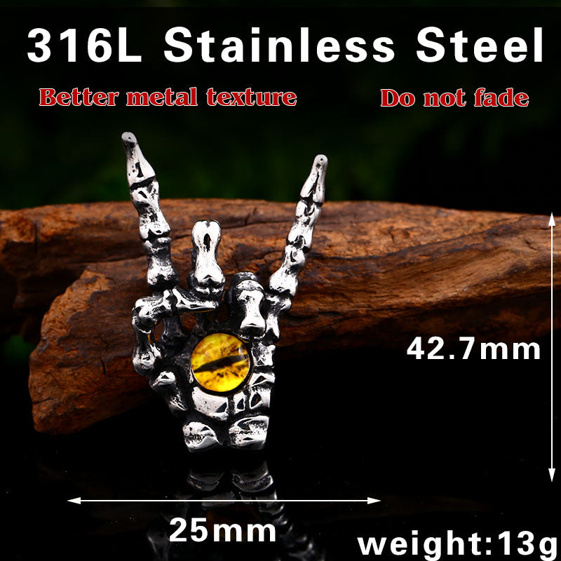 Punk-Inspired Titanium Steel Men's Pendant - Ethnic Style Jewelry Wholesale