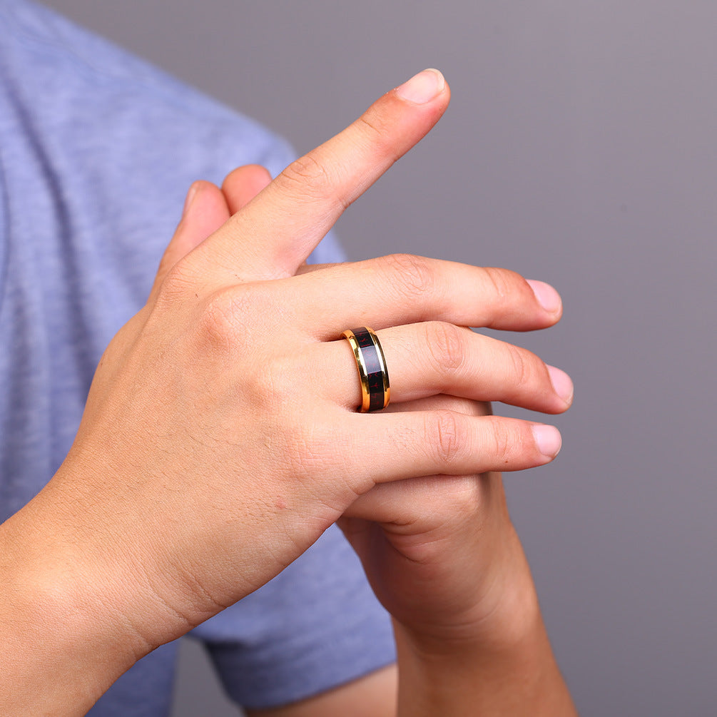 Nordic Style Viking Text Totem Intelligent Temperature Sensing Temperature Ring – Test Body