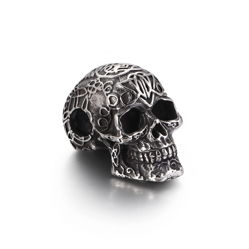 Trendy Men's Skull Pendant in Hip-Hop Style - European and American Titanium Steel Jewelry