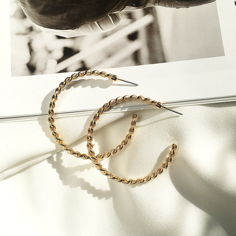 Elegant C-Shaped Alloy Earrings with Unique Design and Premium Quality Materials