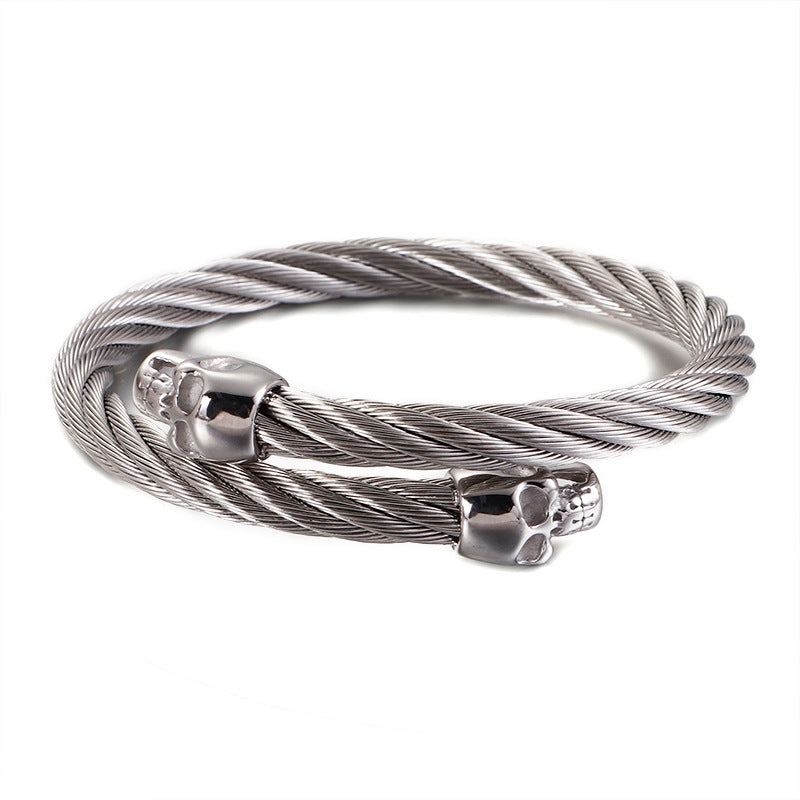 Titanium Steel Direct Sales – Stainless Steel Skull Weiya Bracelet European &