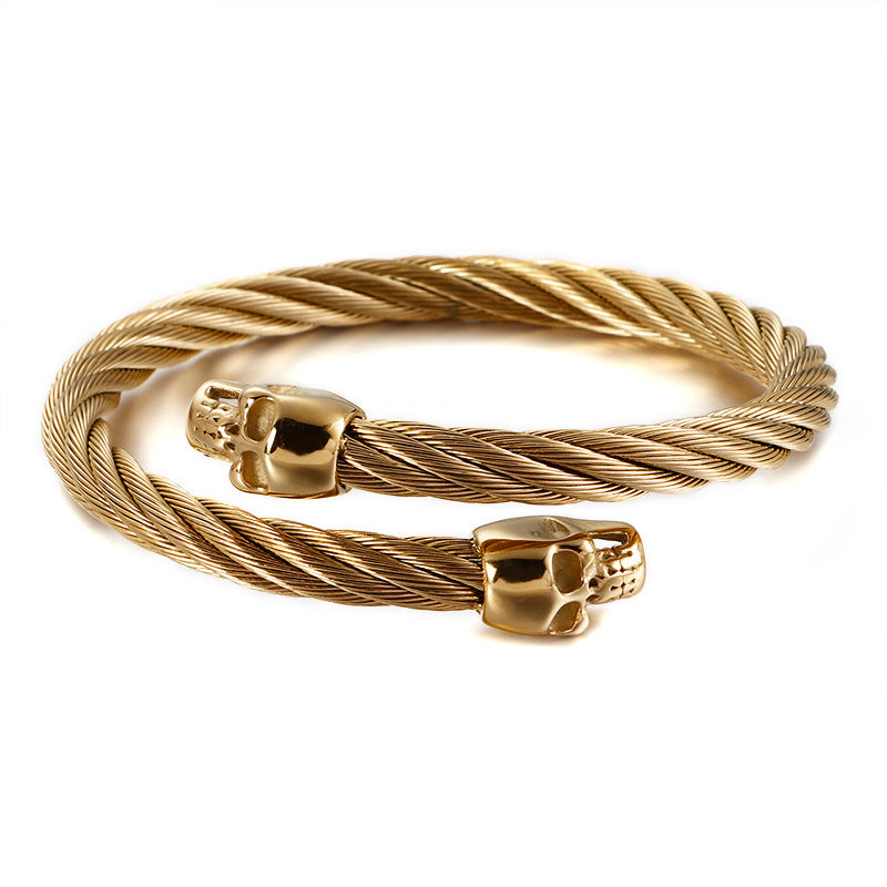 Titanium Steel Direct Sales – Stainless Steel Skull Weiya Bracelet European &