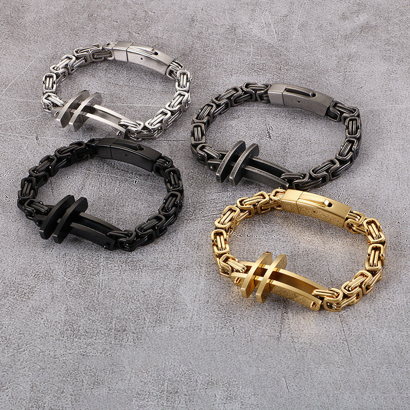 Men's Classic Stainless Steel Cross Bracelet - Creative Titanium Steel Jewelry