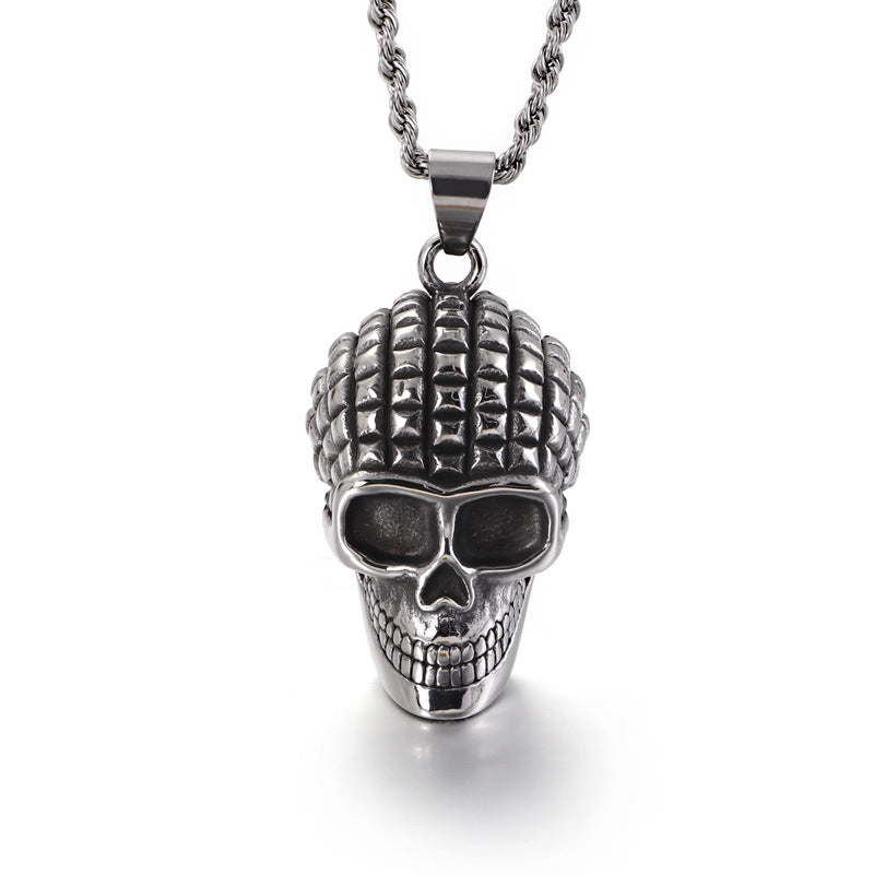 Trendy Men's Skull Pendant in Hip-Hop Style - European and American Titanium Steel Jewelry