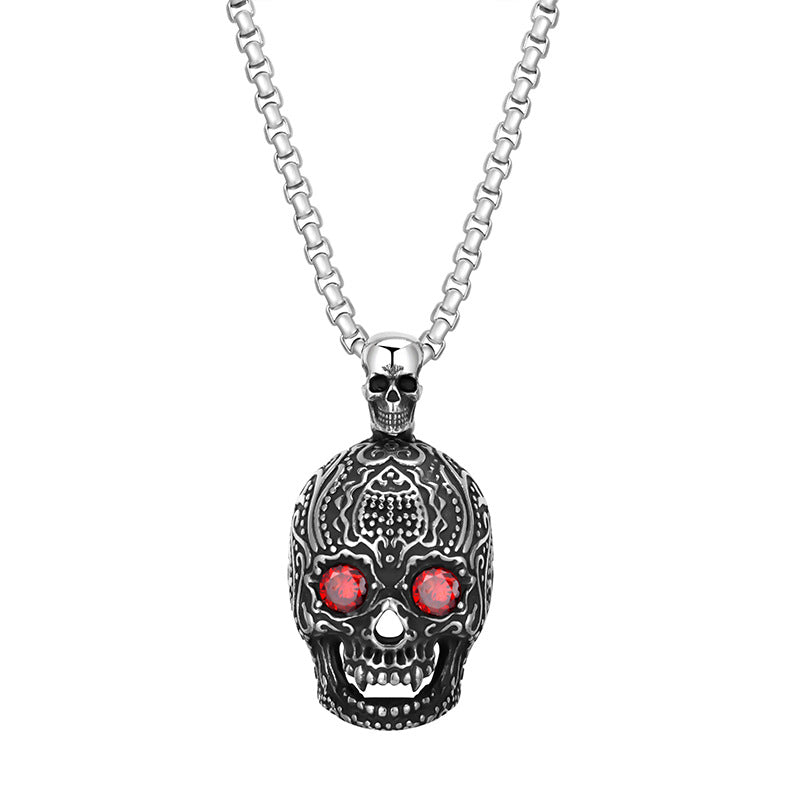 Steel Necklace – Statement Skull Necklace For Men Urban Hip Hop Fashion Accessory