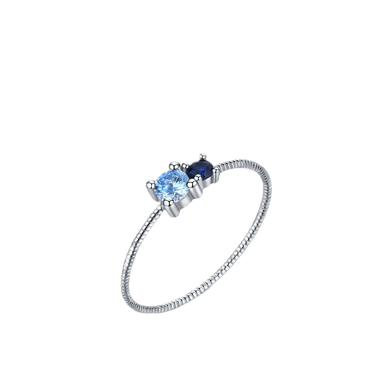 Everyday Genie Sterling Silver Ring with Small Zircon Set in Simple Design