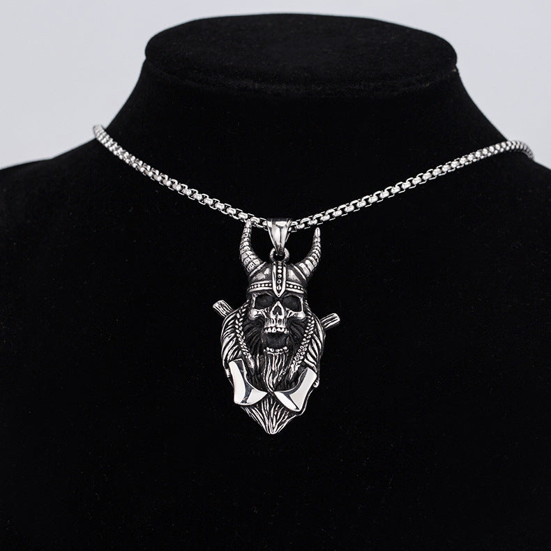 Punk Skull Stainless Steel Men's Pendant Necklace