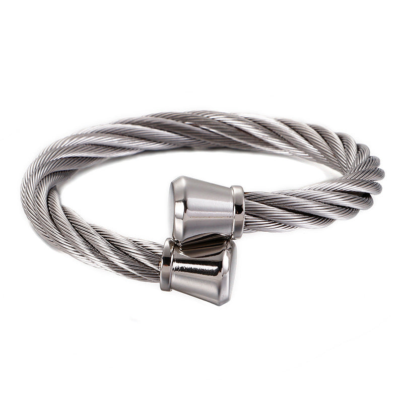Titanium Steel Opening Bracelet – Original Men's Stainless Steel Bracelet – Steel Wire