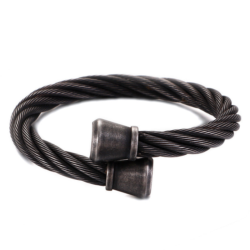 Titanium Steel Opening Bracelet – Original Men's Stainless Steel Bracelet – Steel Wire