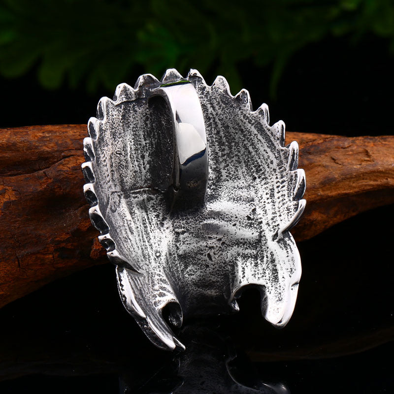 Exaggerated Titanium Steel Skull Pendant for Men - Punk European and American Indian Chief Design