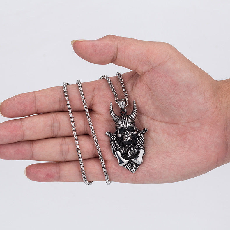 Punk Skull Stainless Steel Men's Pendant Necklace