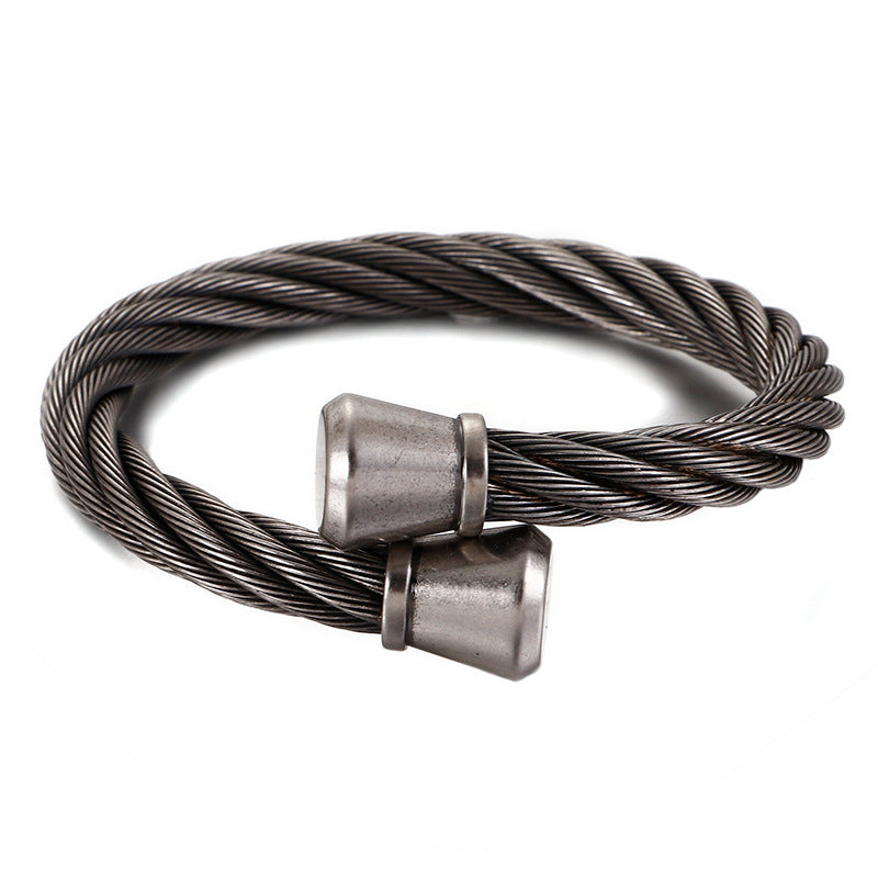 Titanium Steel Opening Bracelet – Original Men's Stainless Steel Bracelet – Steel Wire