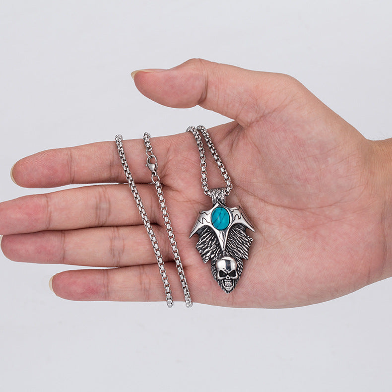 Punk Skull Stainless Steel Men's Pendant Necklace