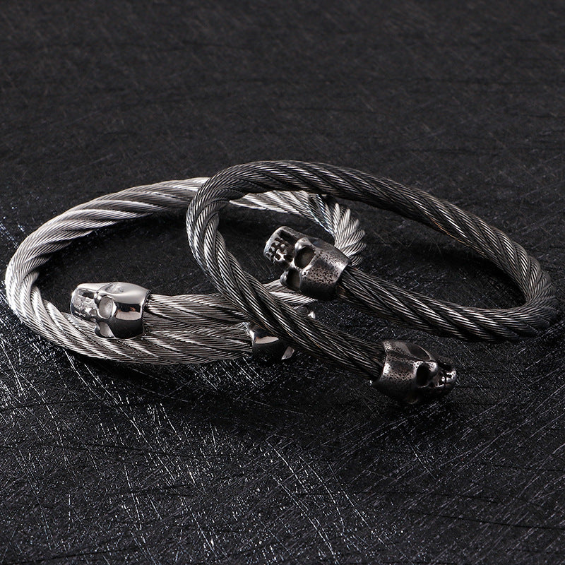 Titanium Steel Direct Sales – Stainless Steel Skull Weiya Bracelet European &