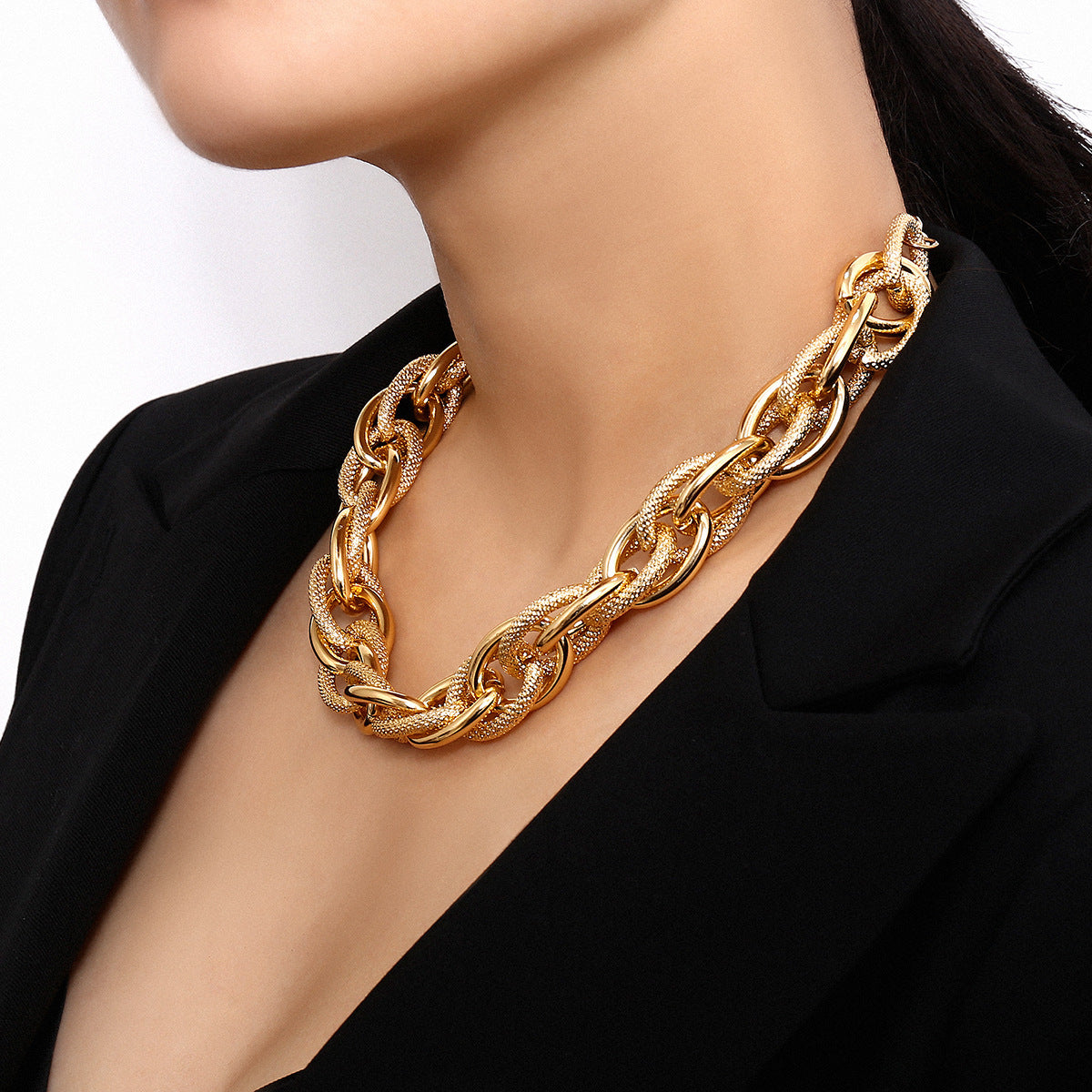Hammered Mirror Handmade Chain Necklace