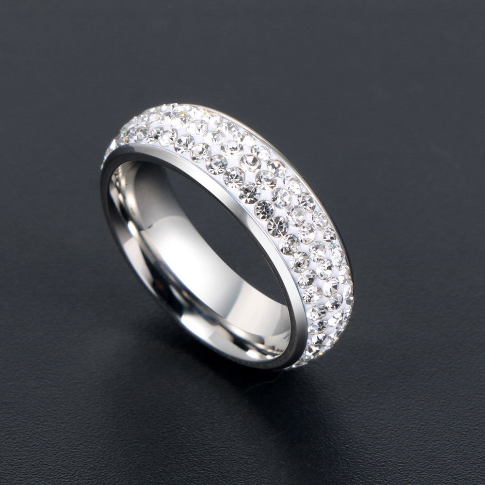 Contemporary Titanium Steel Zircon Ring for Men and Women - Trendy Japanese and Korean Style Jewelry