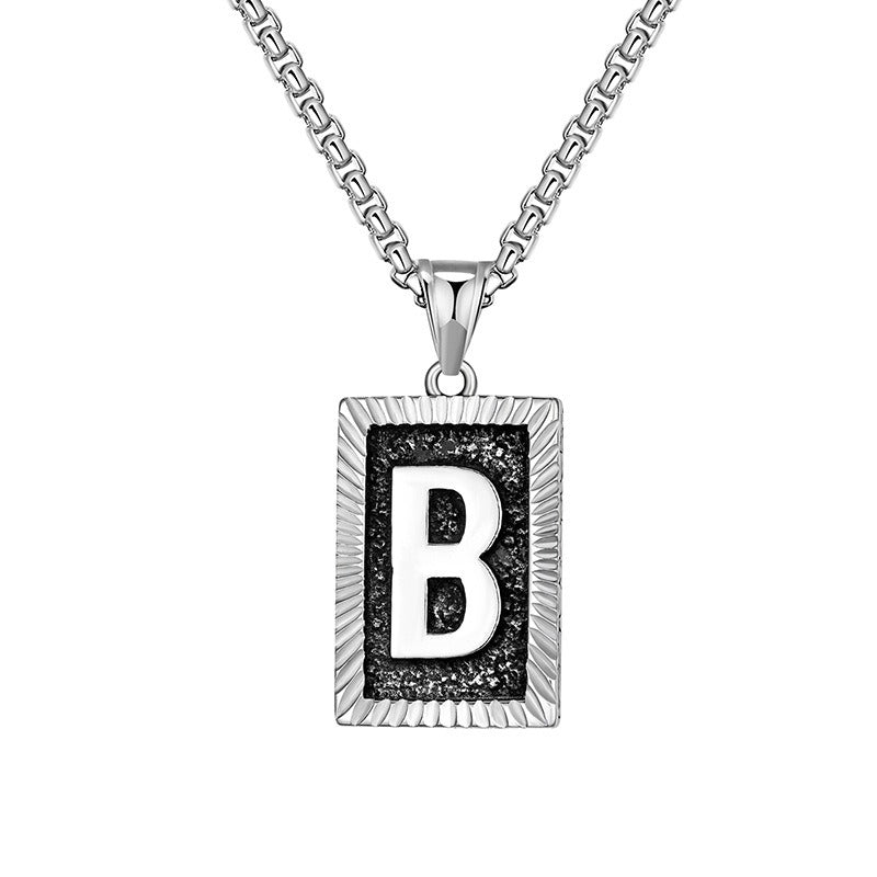 Steel Necklace – Dainty Brand Letter Pendant For Hip Hop Street Style Chain By Planderful