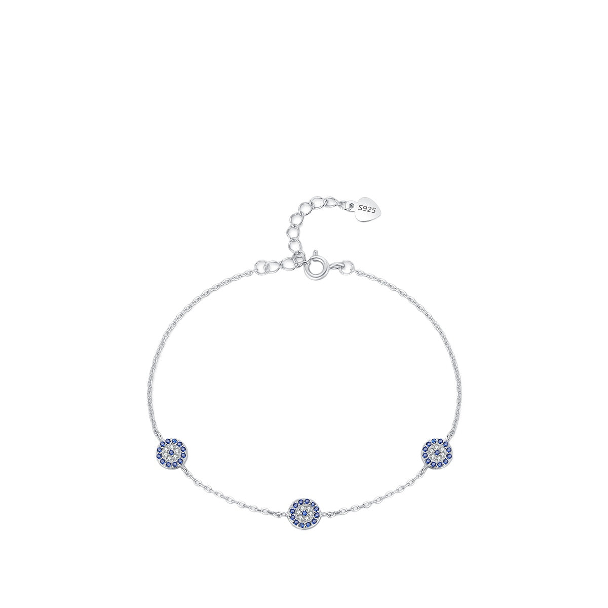 925 Sterling Silver Eye Zircon Bracelet
