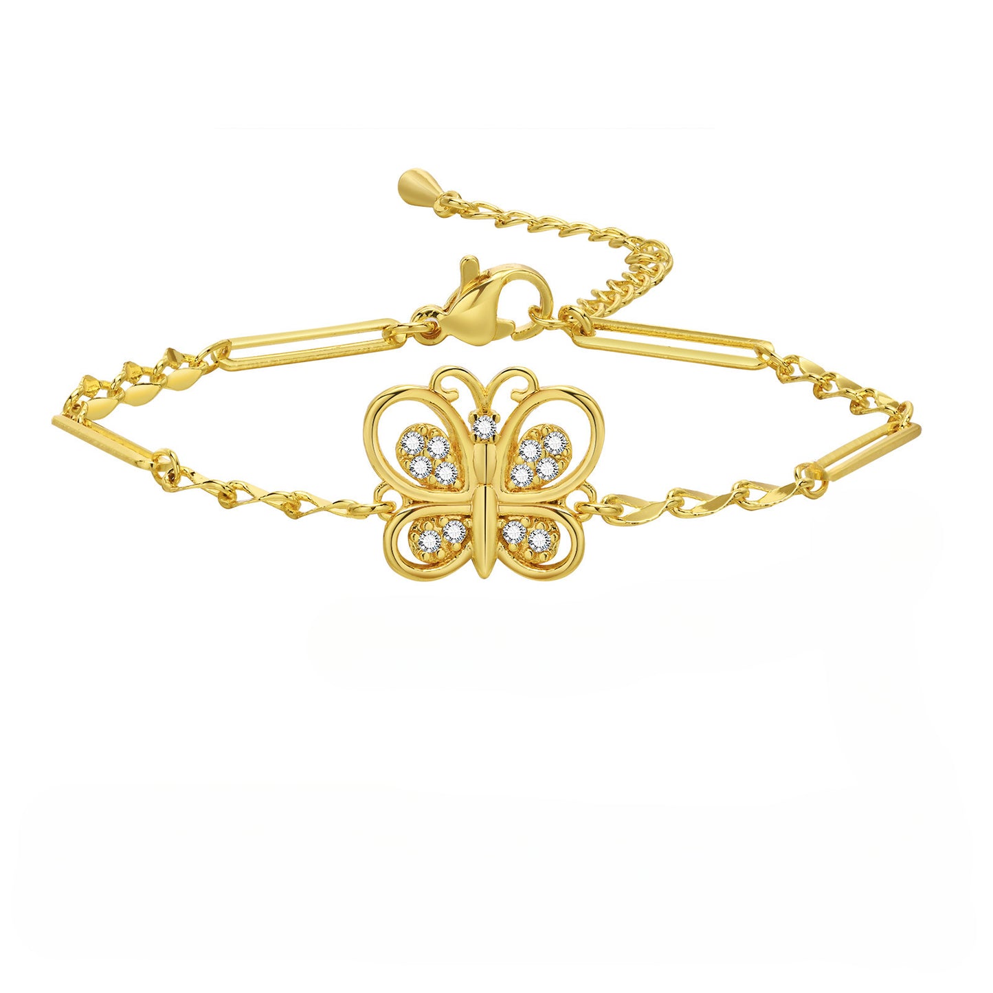Butterfly Zircon Fashion Bracelet Women's Copper Material
