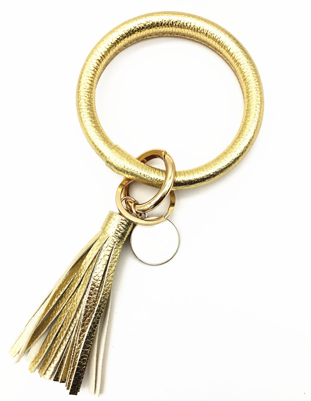 Celebrity Charm Leather Tassel Keychain Bracelet Embellished with Pendant - Vienna Verve Collection