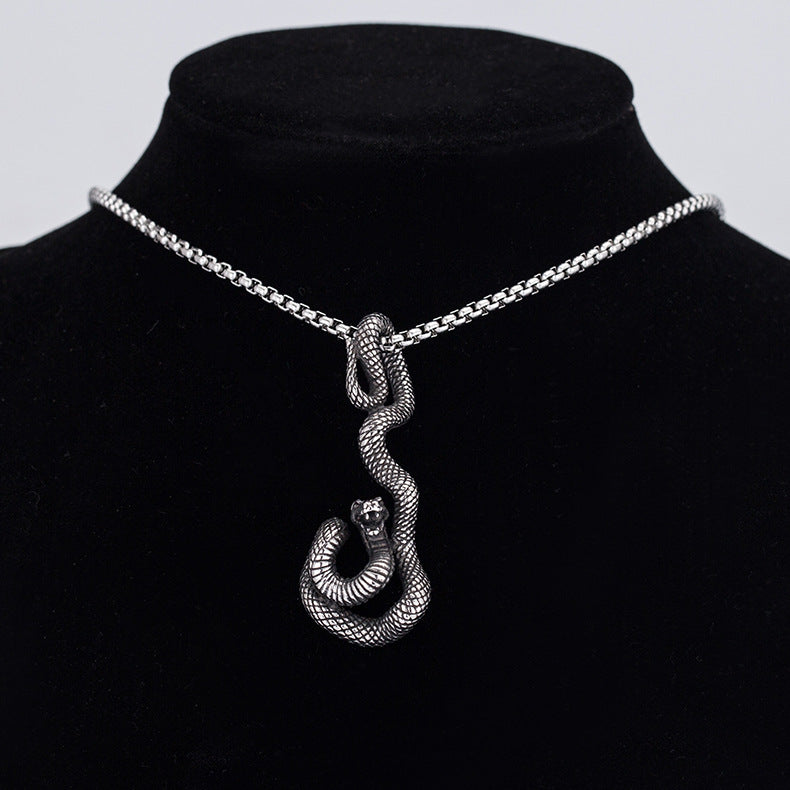 Steel Necklace – Minimalist Hip Hop Snake Pendant