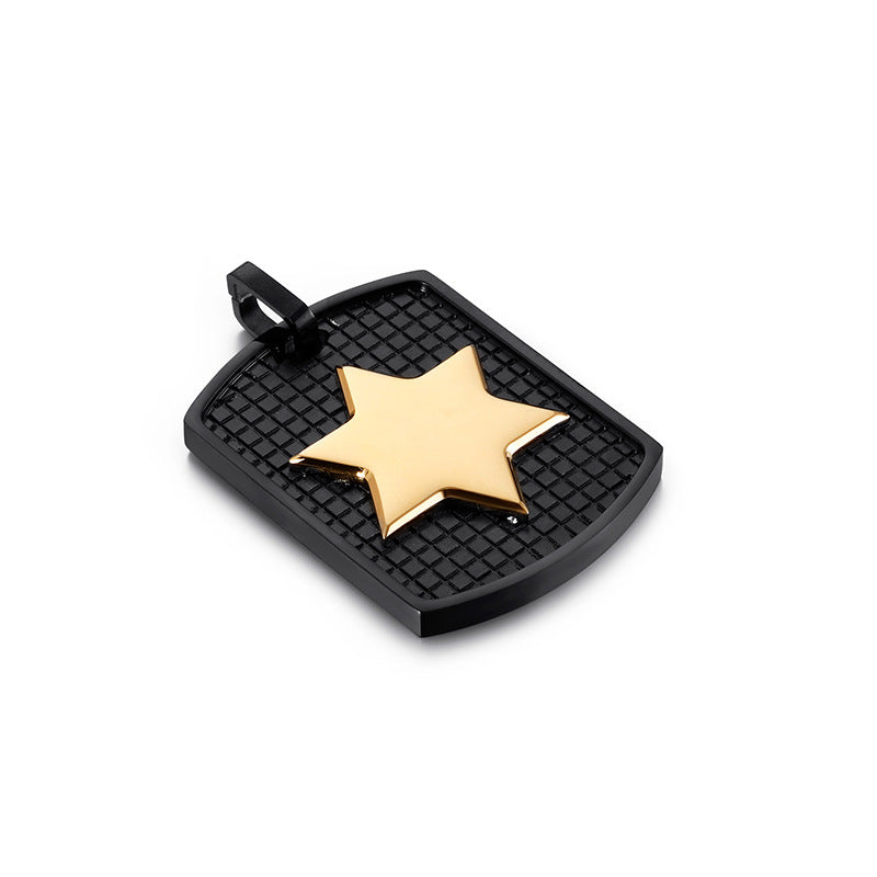Customizable Multi-Color Titanium Steel Hexagram Pendant for Men