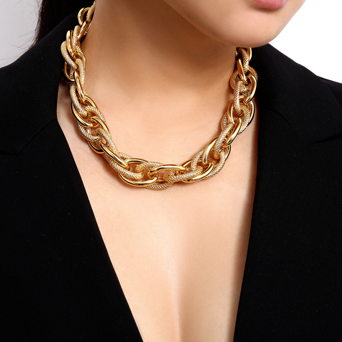 Hammered Mirror Handmade Chain Necklace
