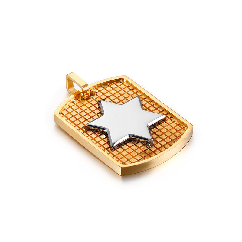 Customizable Multi-Color Titanium Steel Hexagram Pendant for Men