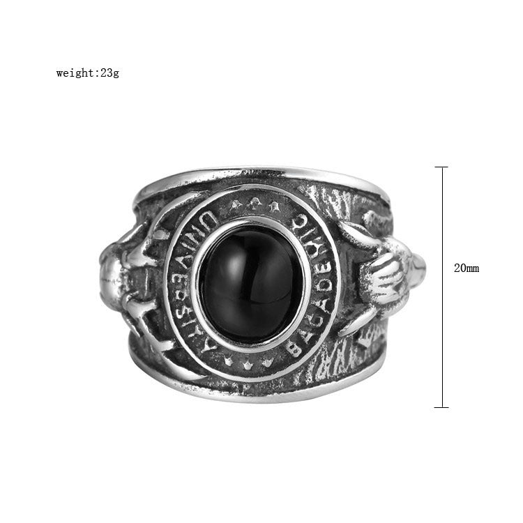 Planderful Titanium Steel Ring Unisex Personalized Nordic Elk Protection Statement For Men And Women
