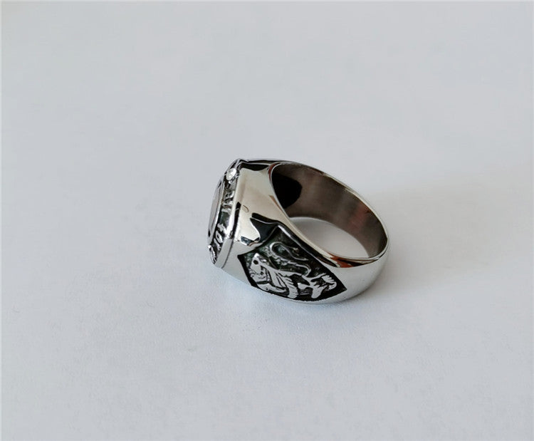 Planderful Titanium Steel Ring With Gemstone Protection For Men Unisex Everyday Genie