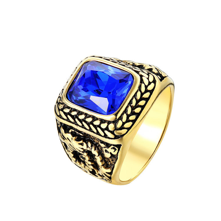 Planderful Titanium Steel Zircon Dragon Ring For Men Unisex Protection Statement Everyday Genie Collection