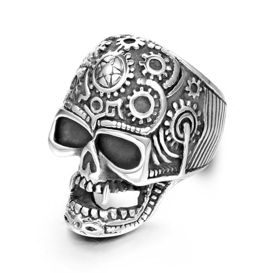 Vampire Titanium Skull Ring for Men European American Punk