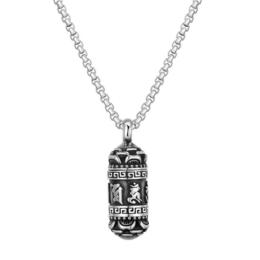 Steel Necklace – Vintage Totem Pendant For Everyday Men's Style And Casual Luxury