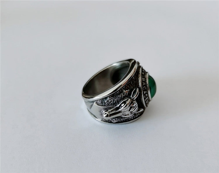Planderful Titanium Steel Ring Unisex Personalized Nordic Elk Protection Statement For Men And Women