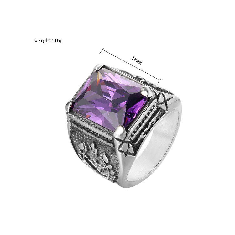 Planderful Personalized Titanium Steel Zircon Ring For Men And Unisex Retro Olive Branch Everyday Genie Collection