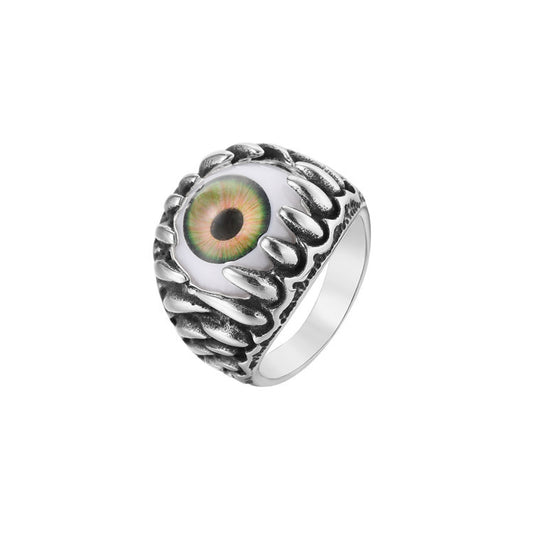 Eyeball Titanium Steel Ring for Men