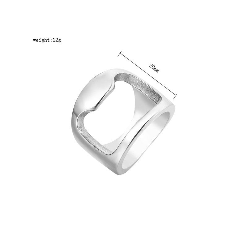 Bottle Opener Ring Titanium Steel by Planderful Everyday Genie Unisex Durable Accessory for Men and Women