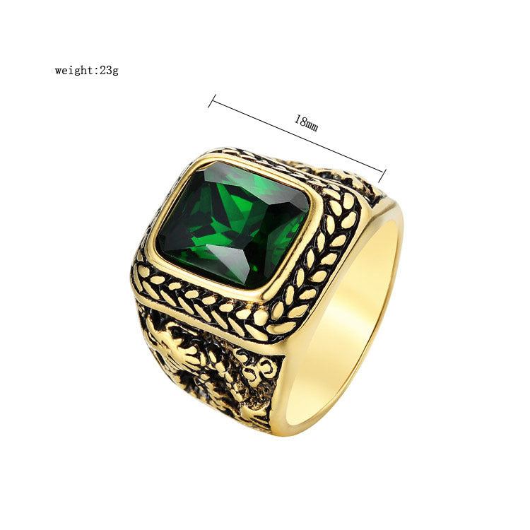 Planderful Titanium Steel Zircon Dragon Ring For Men Unisex Protection Statement Everyday Genie Collection