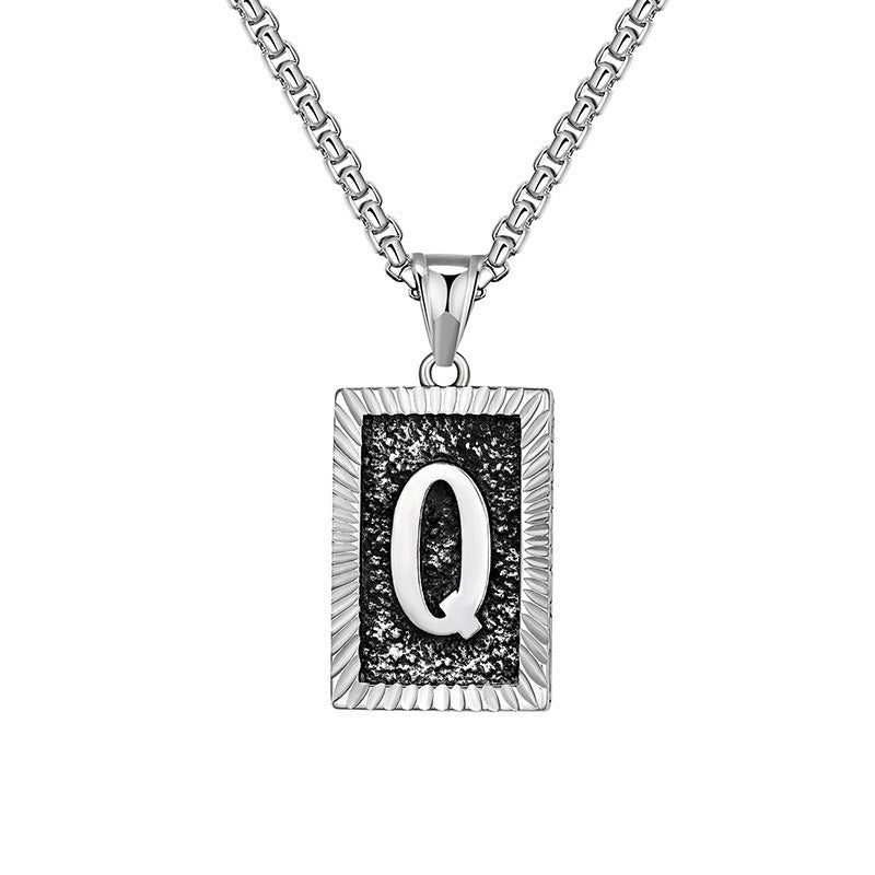 Steel Necklace – Dainty Brand Letter Pendant For Hip Hop Street Style Chain By Planderful