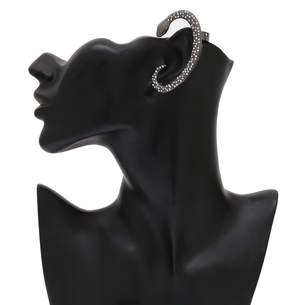 Exaggerated Snake and Dragon Earrings with Zircon Details