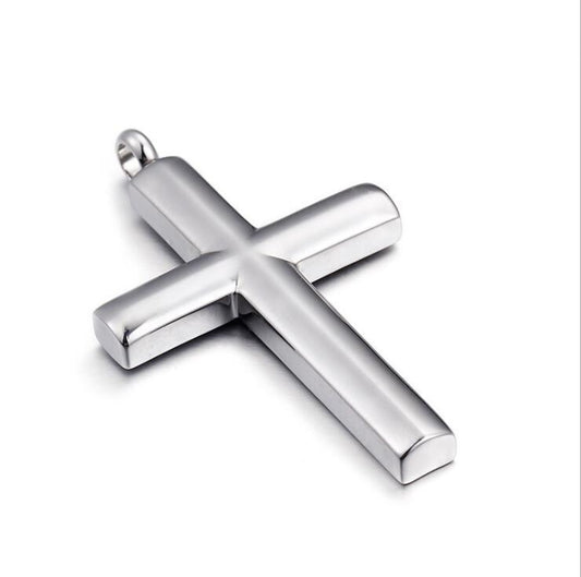 Stylish Titanium Steel Cross Pendant Necklace for Couples - Unisex Fashion Accessory