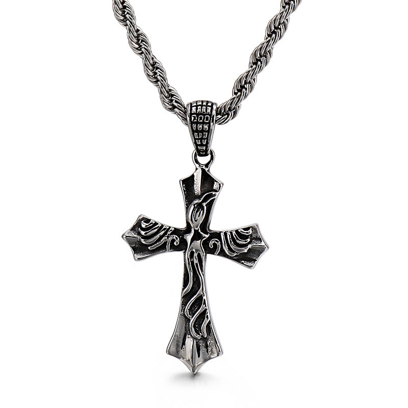 Gothic Titanium Steel Pendant for Men - Retro European and American Design
