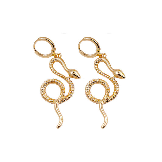 Snake Charm Metal Stud Earrings - Vienna Verve Collection