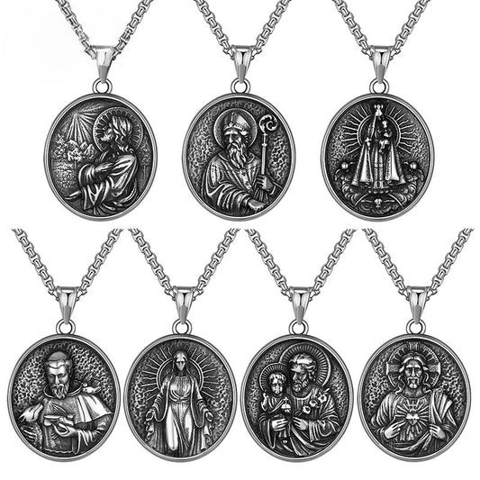 Steel Necklace – Elegant Religious Pendant