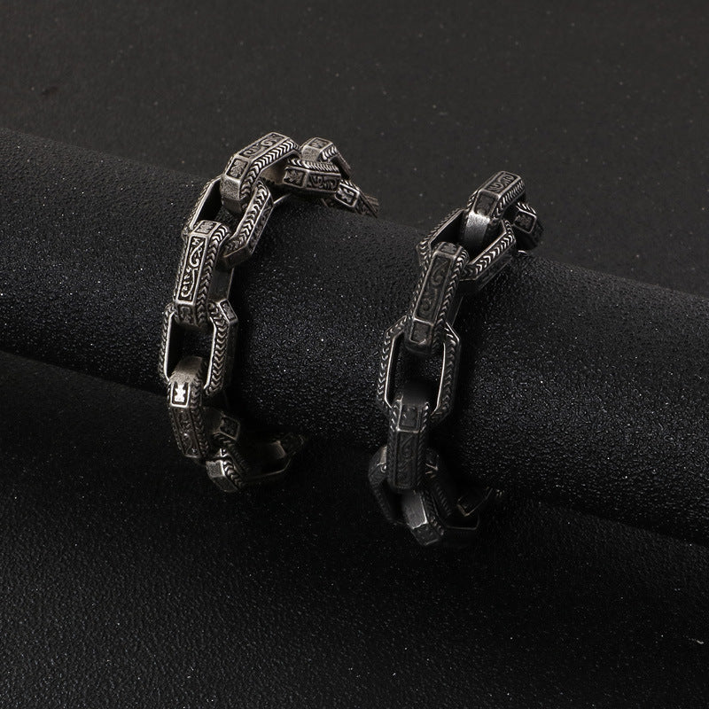 Punk-Inspired Personalized Titanium Steel Bracelet for Men in Wholesale Stainless Steel Jewelry