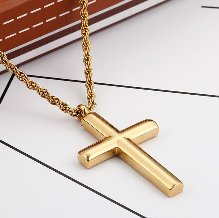 Stylish Titanium Steel Cross Pendant Necklace for Couples - Unisex Fashion Accessory