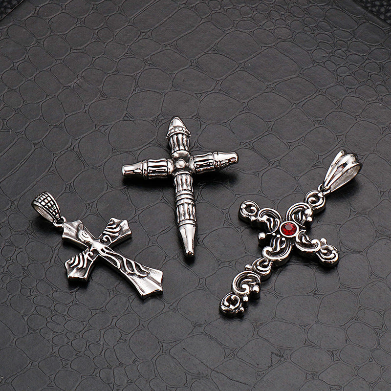 Gothic Titanium Steel Pendant for Men - Retro European and American Design
